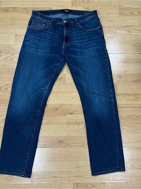 Mavi Zach Straight Leg Jeans Mens 34x32 Dark Blue Stretch Denim